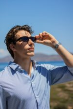 xειροποίητα Γυαλιά Τετράγωνα mod. 1608 Πετρόλ